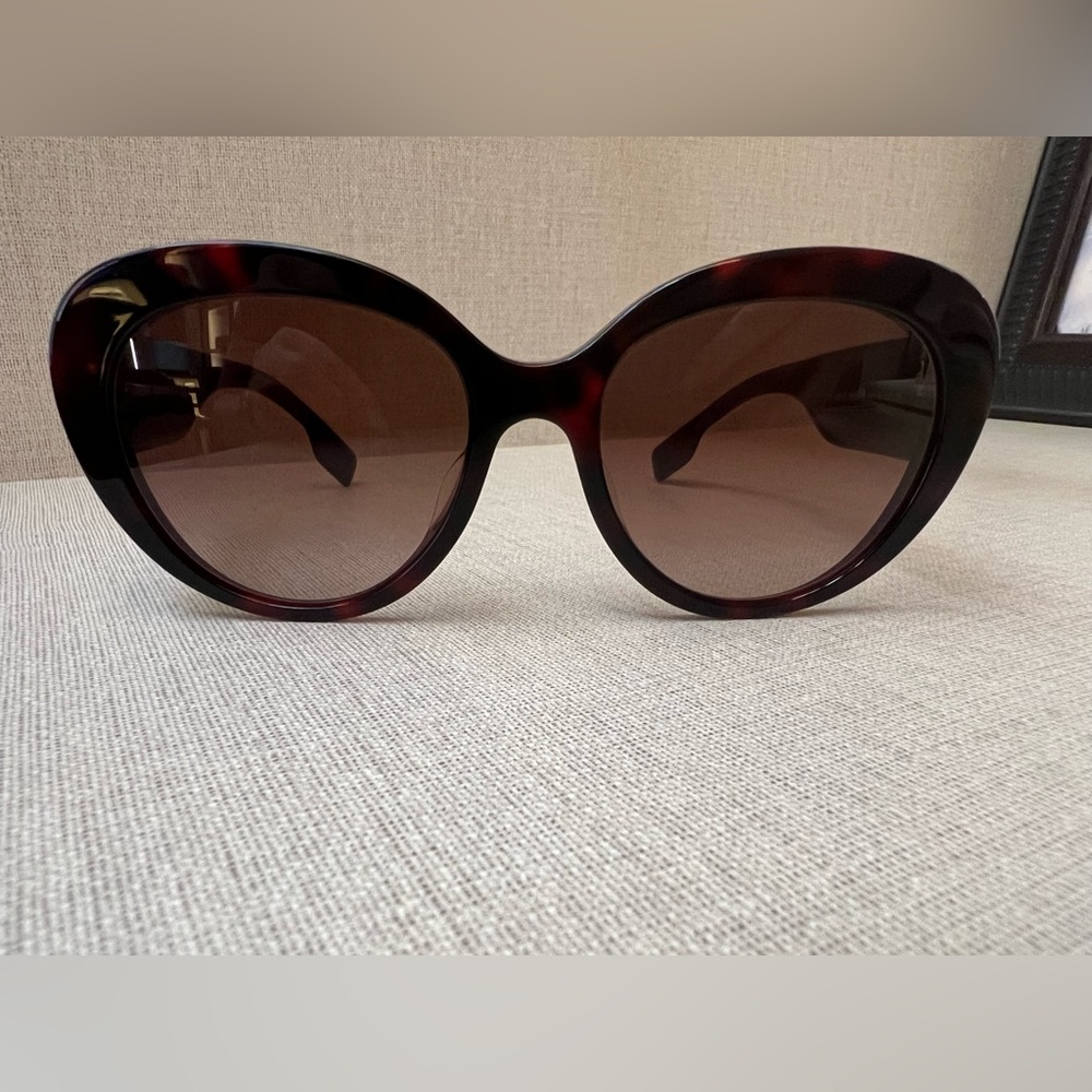 BURBERRY ROSE BORDEAUX HAVANA CAT EYE SUNGLASSES BE4298-F